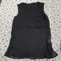 黒のノースリーブTシャツ M 黒のノースリーブシャツ花柄レース付き　2点セット