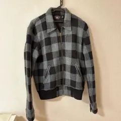 未使用品 ダブルアールエル RRL チェック柄 ウールブルゾン ブラウン 