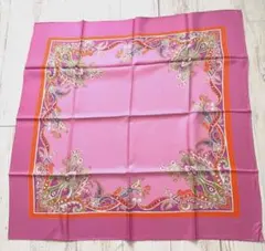 新品未使用ジムトンプソンシルク 大判スカーフ （ピンク 80cm 84㎝）