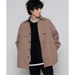 WEGO ニットメルトンCPOジャケット　ベージュ シャツジャケットのサムネイル