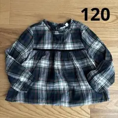 GAPKIDS 緑チェックブラウス 120