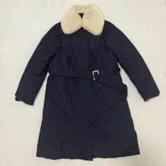 【AIGLE】2wayダウンコート　ロング　ファー付き　ネイビー　M