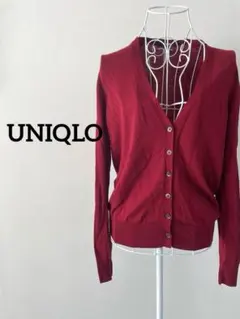 【UNIQLO】ユニクロ エクストラファインメリノ Vネックカーディガン M 毛