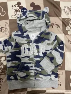 baby GAP 裏起毛　クマ耳迷彩柄パーカー　80cm