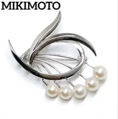 B) MIKIMOTO ミキモト パール ブローチ SV Silver - メルカリ