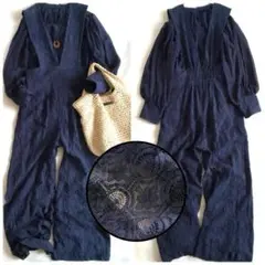 アサクラ 総レース セットアップ パンツドレス 2点セット オーガンジー M