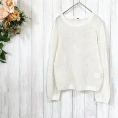 【UNIQLO ユニクロ】3Dメッシュクルーネックセーター〈S〉ラグランスリーブ