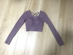 長袖 クロップド トップス ヨガ ピラティス ウェア