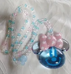 ディズニー　ミニー　ドロップ型　ライト　ネックレス　光るおもちゃ　ブルー