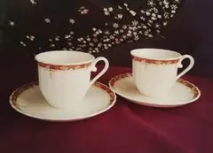 ナルミ NARUMI コーヒーカップ＆ソーサー 2客セット 白 ホワイト 日本製