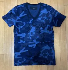 AKM Vネック カモフラージュ Tシャツ　エーケーエム　ネイビー系のサムネイル