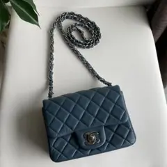 CHALEL ミニマトラッセ17 ブルー　チェーンショルダーバッグ