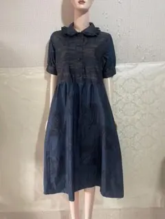 着物リメイクワンピース　大島紬　４月上旬発送