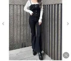 GYDA BACKリボンデニムロンパースのサムネイル