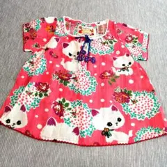 新品❣️グラグラ 猫柄半袖シャツ 80～85cmのサムネイル