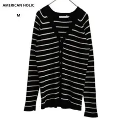 （804）アメリカンホリックレディース　カーディガン ストライプ　ボーダーM