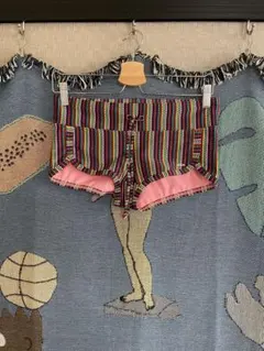 ROXY ストライプ柄ショートパンツ Lサイズ