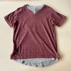 PLUS ONE レイヤード風 Tシャツ メンズ Mサイズのサムネイル