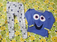 100㎝ 長袖 ドリー パジャマ 青 黄 ディズニー babyGAP used