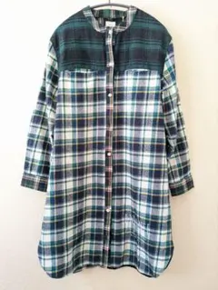 【未使用・タグ】nitte＆emago チェック柄 シャツワンピース ネルシャツ