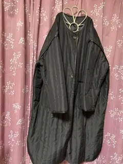 ブラック キルティング ロングコート