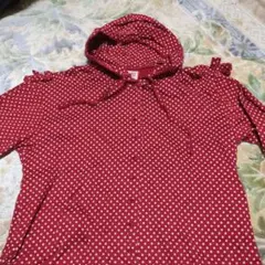 PINK HOUSE 赤 水玉 フード付きブラウス　美品 140〜