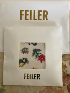 【新品未使用】FEILER 花柄タオルハンカチ　ハイジ　白