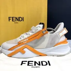 FENDI FLOW スニーカー ズッカ ロゴ ジップ オレンジ メンズ 8のサムネイル