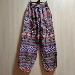 インド製 ふわふわ起毛のあったかアフガンパンツ【5O-33】