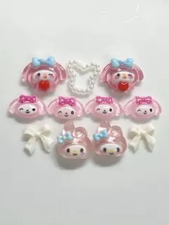 ネイルパーツ　ピンク　マイメロ　8個　おまけパーツ付き♡