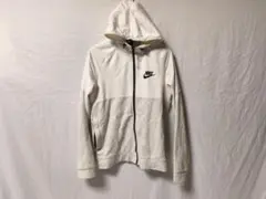 NIKE ジップアップパーカー フーディ 切替 スウェット ホワイト メンズ M