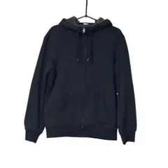 UNIQLO 裏ボア ジップパーカー ブラック Mフルジップ フーディー 防寒