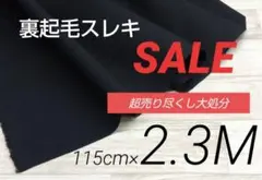 iwe3082-3⭐️裏起毛スレキ生地◆ブラック★115cm×2,3M