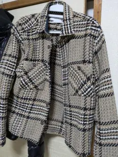 美品 wax london チェック柄 ネルシャツ M ブラウン