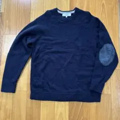 ROSSO ネイビー 肘当て付きニット L