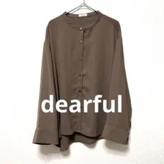 dearful ディアフル(M)アームスリットシャツ/茶 24A458