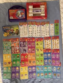 ポケモン 海外版シール大量 Sandylion 当時物 ケース・シール帳付き