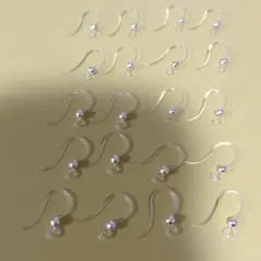 ピアス パーツ 樹脂 フック シルバー 20個 ハンドメイド アクセサリー