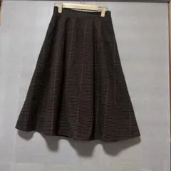 OLIVE des OLIVEチェック柄フレアスカート（ブラウン系）M 秋冬