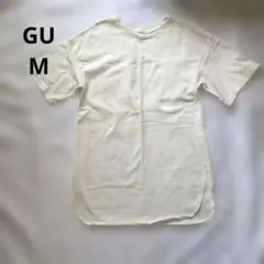 GU ジーユー ラウンドヘムチュニックT(半袖) ホワイト M【美品】