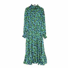 極美品✨SLY LIBERTYFLOWERシャツワンピース グリーン ロング丈