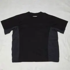 sacai ナイロン×コットンパフスリーブTシャツ ネイビー／カーキ サイズ