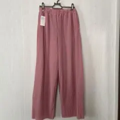 ピンク ワイドプリーツパンツ 新品タグ付き