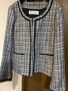 ESPRITMUR チェック柄 ノーカラージャケット M