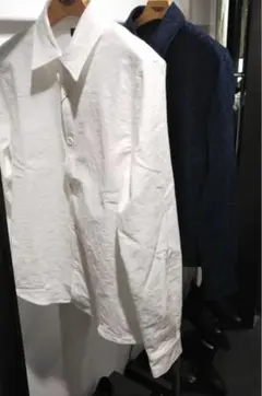 新品トルネードマート ストレッチフラワージャカードシャツホワイト L