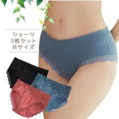 パンツ ショーツ 3枚セット 3色 大きめ 冷え防止 綿 新品 未使用のサムネイル