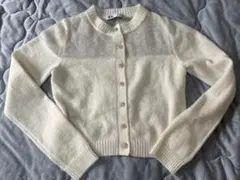 ZARA カーディガン S アイボリー ビジューボタン ニット 上品のサムネイル