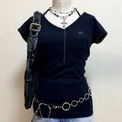 BURBERRY BLUE LABEL 半袖ポロシャツ y2k ピチT