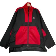 TOMMY HILFIGER ナイロンジャケット ブラック×レッド サイズXL