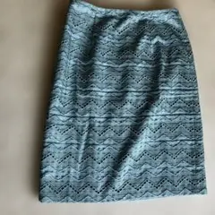 Natural beauty basic グリーンのレース模様 タイトスカート